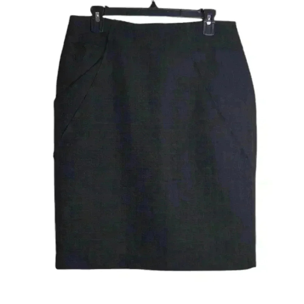 🚨LAST CHANCE🚨MARIO SERRANI Italy Classic Black Knit Skirt w/ Pockets Size 8